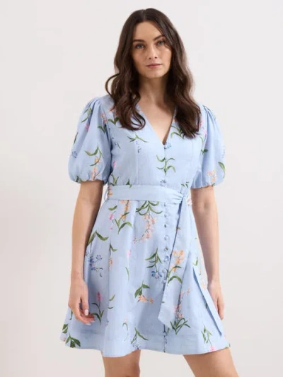 Phase Eight Velma Floral Mini Dress In Blue
