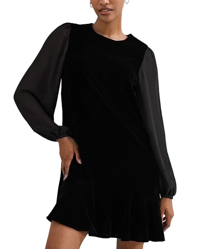 Phase Eight Velvet Swing Dress In Black