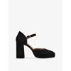 Phase Eight Womens Black Closed-toe Suede Platform Heels Eur 38/5 Uk In Black