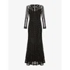 Phase Eight Womens Black Marie Tapework Mesh Maxi Dress In Black
