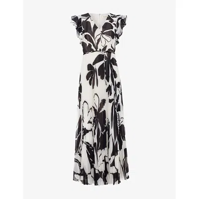 Phase Eight Womens Black Multi Petite Uma Floral-print Woven Maxi Dress