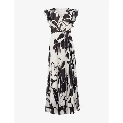 Phase Eight Womens Black Multi Uma Floral-print Woven Maxi Dress