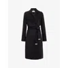 Phase Eight Womens Nicci Belted-waist Wool-blend Coat Black In Black