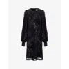 Phase Eight Womens Odette Sequin-embellished Woven Mini Dress Black In Black