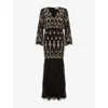 Phase Eight Womens Black Sasha Sequin-embellished Woven Maxi Dress In Black