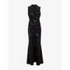 Phase Eight Womens Black Trudy Sequin Woven Midi Dress In Black