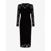 Phase Eight Womens Viktoria Lace Mesh Midi Dress Black In Black
