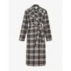 Phase Eight Womens Cassie Checked Woven Coat Black/ivory In Brown