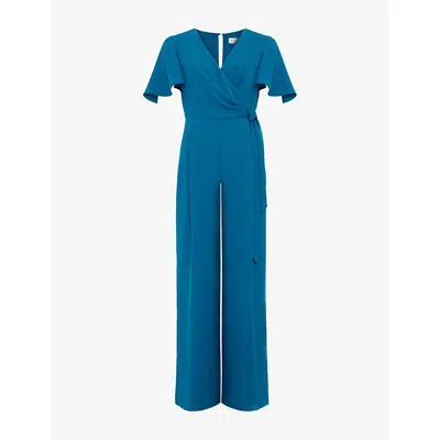 Phase Eight Womens  Petite Julissa Wide-leg Woven Jumpsuit In Blue
