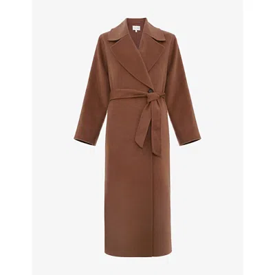 Phase Eight Womens Brown Darcy Double-face Wool-blend Coat Xs