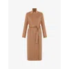 Phase Eight Womens Charlotte Tie-belt Wool-blend Coat Camel In Brown