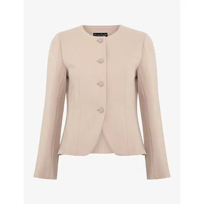 Phase Eight Womens Carla Ponte Woven Jacket Stone