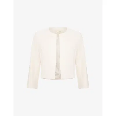Phase Eight Womens Cream Elizabeth Round-neck Stretch-woven Jacket In Neutral