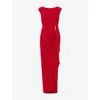 Phase Eight Womens Scarlet Donna Draped Stretch-woven Maxi Dress In Red
