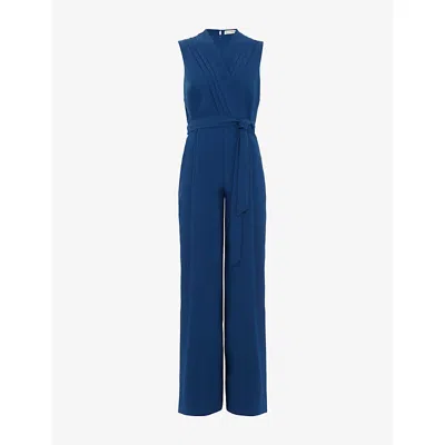 Phase Eight Womens Indigo Maisley Wide-leg Woven Jumpsuit In Blue