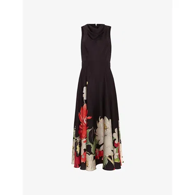 Phase Eight Womens Multi Petite Cheryl Printed Woven Midi Dress In Brown