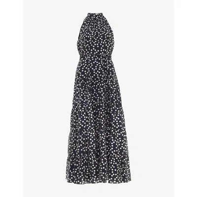 Phase Eight Nita Navy Spot Maxi Dress In Multi