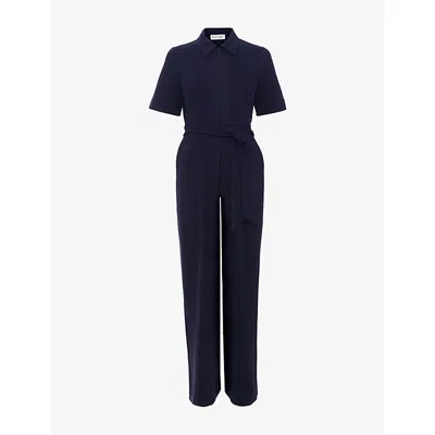 Phase Eight Womens  Tabitha Wide-leg Woven Jumpsuit In Blue