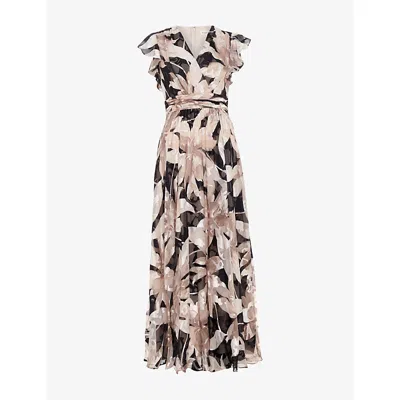 Phase Eight Womens Liana Printed-burnout Woven Maxi Dress Neutral In Multi