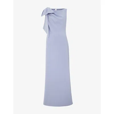 Phase Eight Womens Pale Blue Alana Bow Stretch-woven Maxi Dress