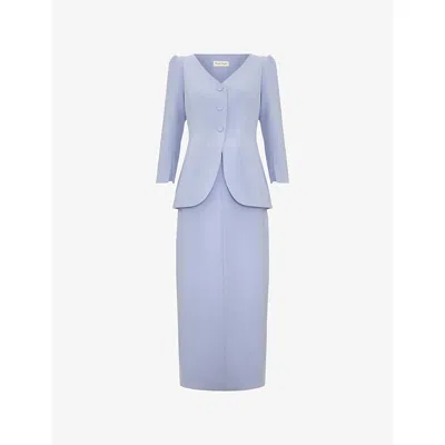 Phase Eight Womens Pale Blue Gabriela V-neck Woven Midi Dress