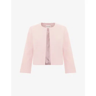 Phase Eight Womens Pale Pink Elizabeth Round-neck Stretch-woven Jacket