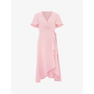 Phase Eight Womens Pale Pink Julissa Wrap Woven Midi Dress Dress