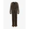 Phase Eight Womens Gold Petite Rachel Wrap-front Woven Jumpsuit In Gray