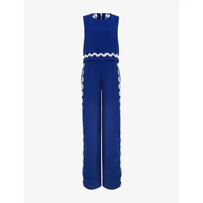 Phase Eight Womens Blue Aubrey Layered Woven Jumpsuit