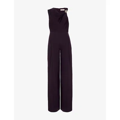 Phase Eight Womens  Avril Cowl-neck Satin Jumpsuit In Purple