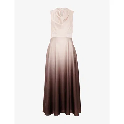 Phase Eight Womens  Cheryl Cowl-neck Ombre Woven Maxi Dress In Ivory
