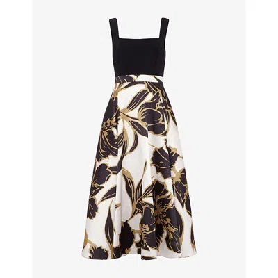 Phase Eight Womens  Delie Floral-skirt Satin Maxi Dress In Multi