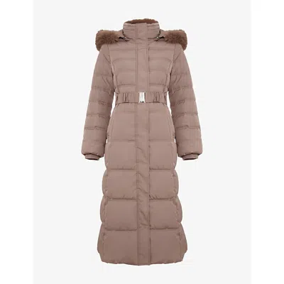 Phase Eight Womens  Dixie Belted-waist Maxi Puffer Coat In Neutral
