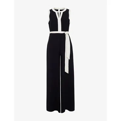 Phase Eight Womens Black/ivory Elowen Colourblock-print Woven Jumpsuit
