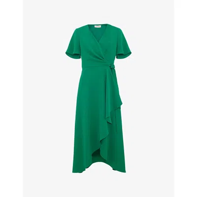Phase Eight Womens Green Julissa Wrap-front Woven Midi Dress