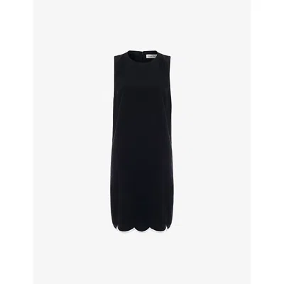 Phase Eight Womens Black Marta Scalloped-hem Woven Shift Dress