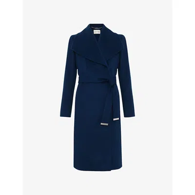 Phase Eight Womens  Nicci Belted Wool-blend Coat In Blue