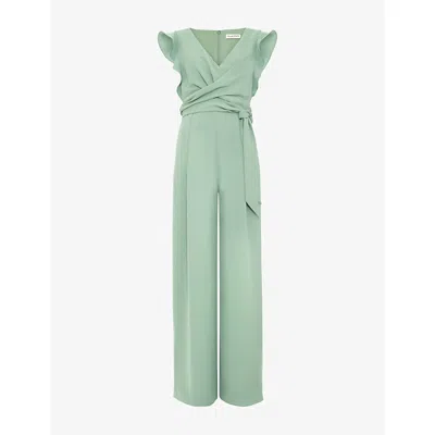 Phase Eight Womens Green Petite Ayla Wide-leg Woven Jumpsuit In Multi
