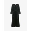 Phase Eight Womens Green Petite Lucie Woven Midi Dress In Black