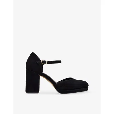 Phase Eight Womens  Platform Heeled Suede Shoes In Black
