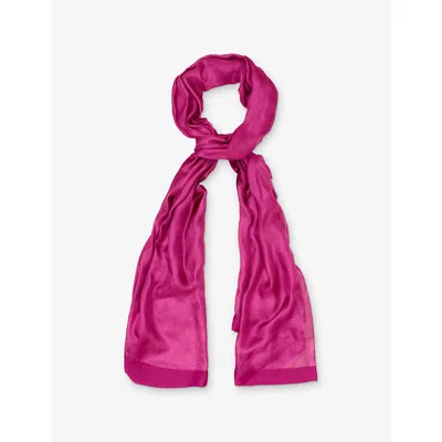 Phase Eight Womens  Satin-trim Woven Scarf In Red