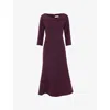 Phase Eight Womens Burgundy Sienna Tux Woven Midi Dress In Red