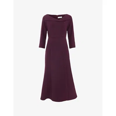 Phase Eight Womens Burgundy Sienna Tux Woven Midi Dress In Red