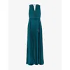 Phase Eight Womens Green Simara Ombre Pleated Woven Maxi Dress In Blue
