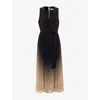 Phase Eight Womens Multi Simara Ombre Pleated Woven Midi Dress In Black