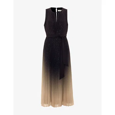 PHASE EIGHT WOMENS PHASE EIGHT SIMARA OMBRE PLEATED WOVEN MIDI DRESS