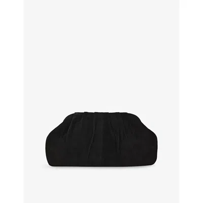 Phase Eight Womens Black Suede Clutch Bag