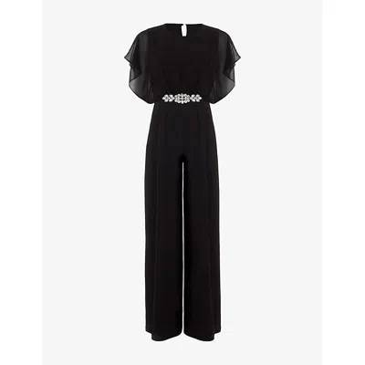 Phase Eight Womens  Velma Crystal-embellished Woven Jumpsuit In Black