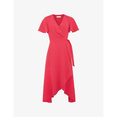 Phase Eight Womens Pink Julissa Wrap-front Woven Midi Dress