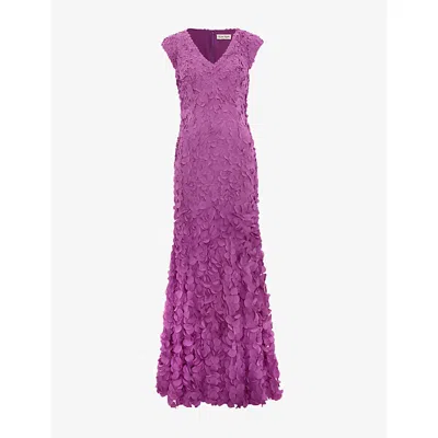 Phase Eight Womens Purple Charlene V-neck Woven Maxi Dress